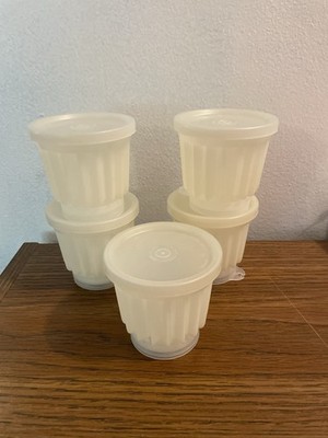 Vintage Tupperware Dessert Parfait Jello Pudding Cups W/Lids Set Of 5
