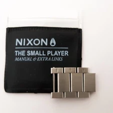 NIXON The Small Player 3 Spare Links for watch All Silver NEW in sealed packet