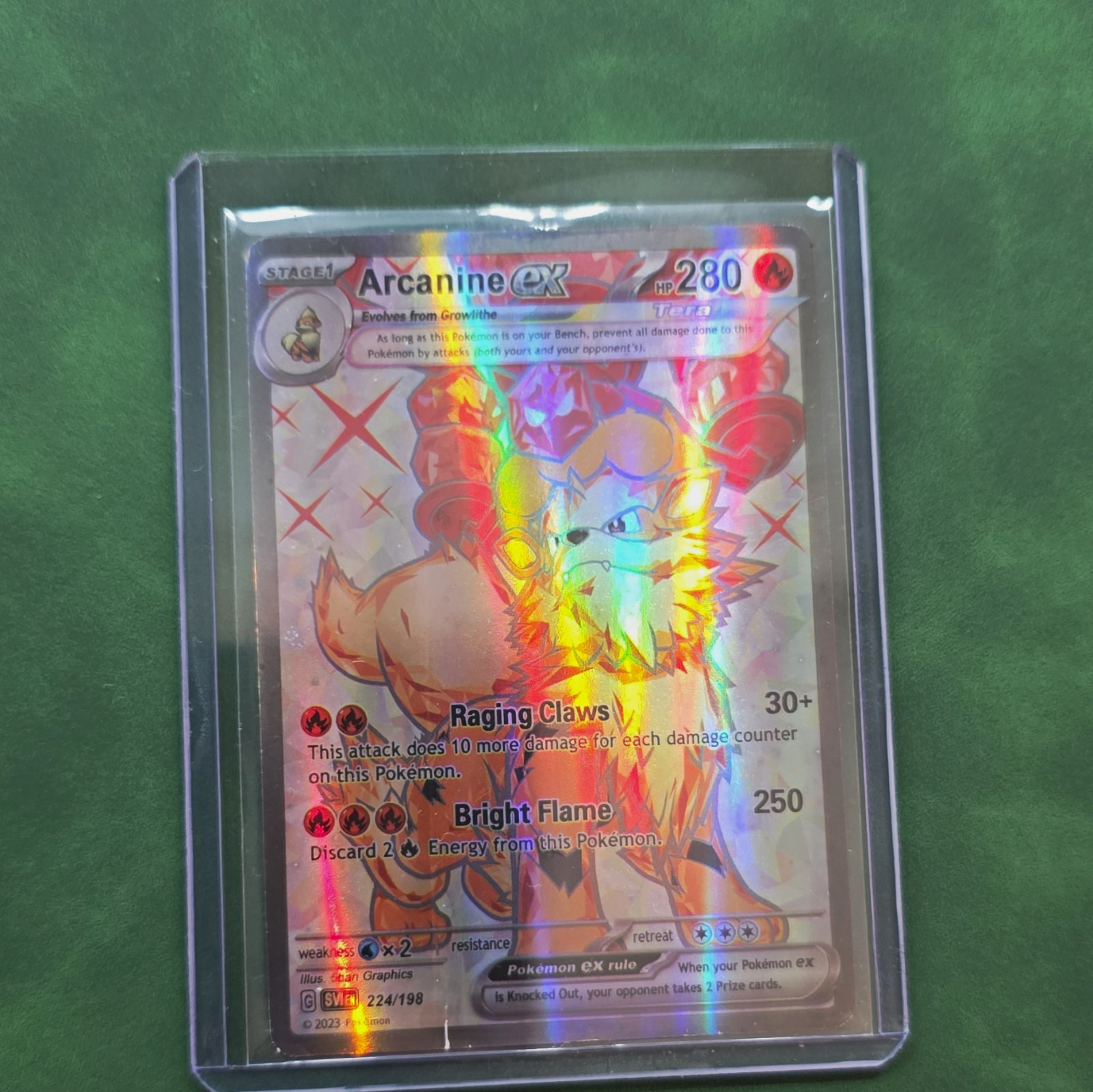 Arcanine ex 224/198 SV01 Scarlet & Violet Base Set EX Holo English 280HP