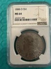1888-O $1 Silver Morgan Dollar Graded by NGC as MS-64🇺🇸🇺🇸