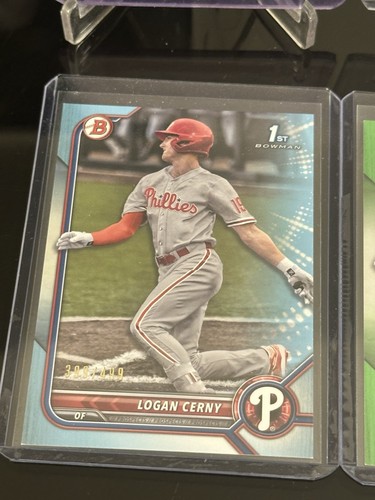 Logan Cerny SERIAL NUMBERED Lot (4) 2022 Bowman 1st Autograph & More READ!! - Bild 5 von 8