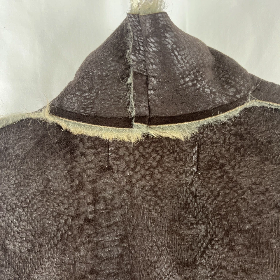 Chaleco de piel sintética marrón Havana vintage para mujer M Foto 4 de 4