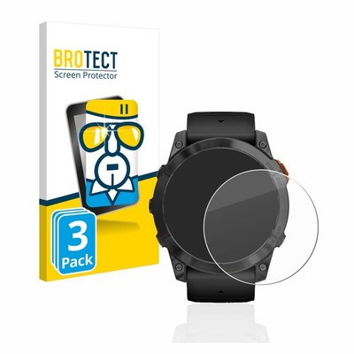 3x Schutzglas Panzer für Garmin Fenix 7X Pro Solar (51 mm) 9H Display Echt Glas