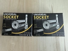 NEW (2-Pack) Universal Socket Wrench Tool 1/4”-3/4” Multi-Functional Adapter Set