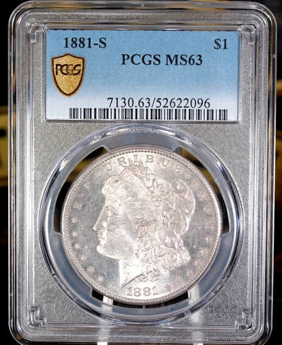 🔥 1881-S Morgan Silver Dollar PCGS MS63 Lustrous Reflective Fields 💎 LOT 620