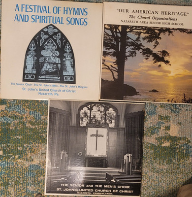 Nazareth Pennsylvania related 3 LP LOT.  Choir Choral  ALL VERY NICE!  VG++