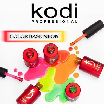 Kodi Professional NEON / NEON FLAKE bright COLOR BASE Gel Nail Polish, 7ml.