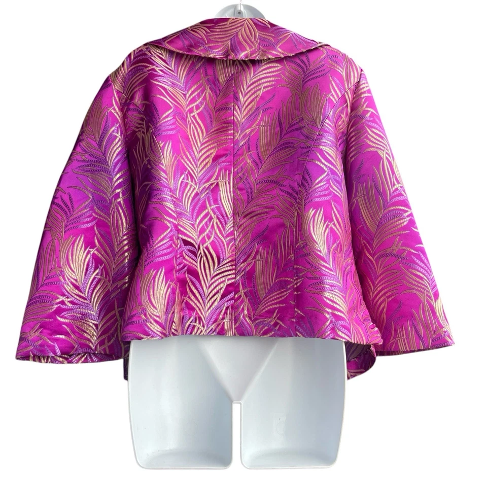 Conjunto de 2 peças jaqueta e saia vintage veludo meia-noite XXL chinês brocado roxo - Imagem 3 de 4