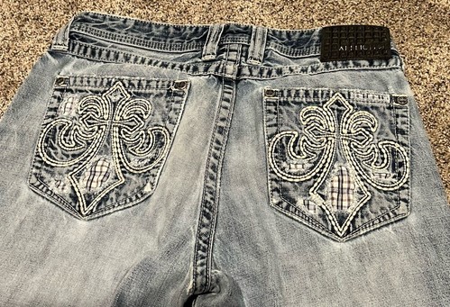 Affliction Black Premium Cooper Relaxed Boot Men’s Jeans 33 Long Y2K Denim