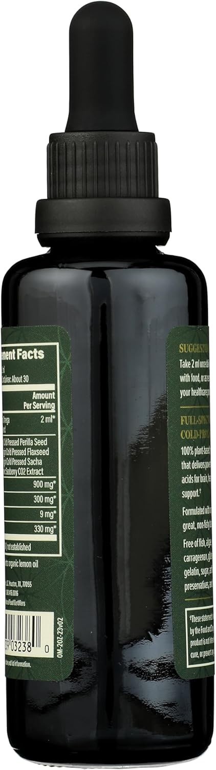 Omega 3‑6‑9‑7 Vegan Supplement – Organic Fish Oil Alternative w/ Flax & Seaberry