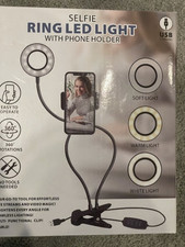 USB selfie ring led light with phone holder