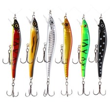 6 Pcs Leurre De Pêche Factice Pour La En Eau Douce Leurres Kit Réalistes