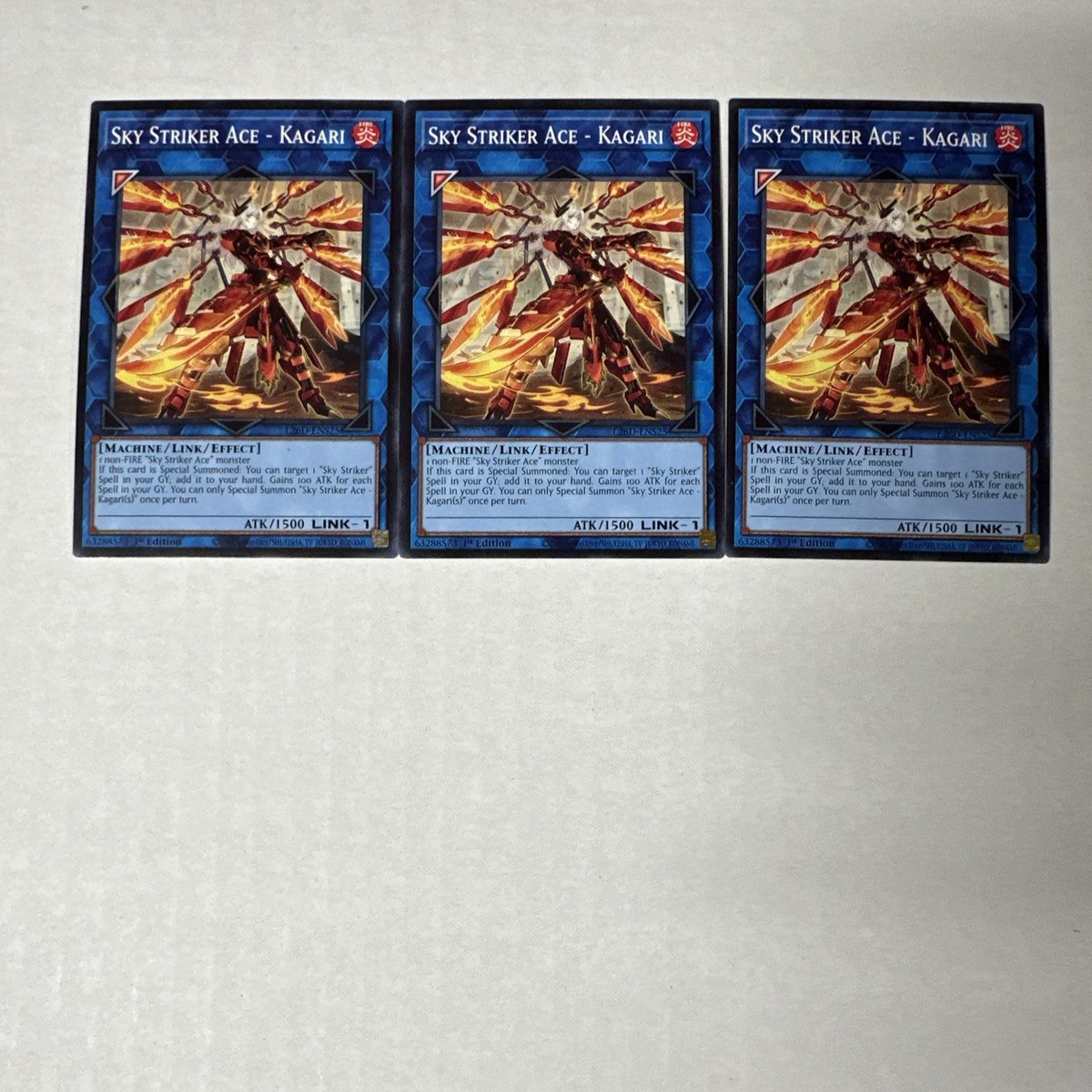 3x Sky Striker Ace - Kagari (Alternate Art) Common L26D-ENS25
