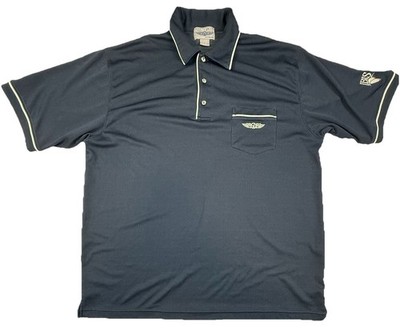 Straight Down Performance Golf Polo Blue White Trim Mens Large The Club At Ibis