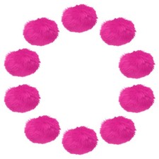 20Pcs Faux Fur Pom Pom Balls, 2.4 Inch Pompoms, Plum Red