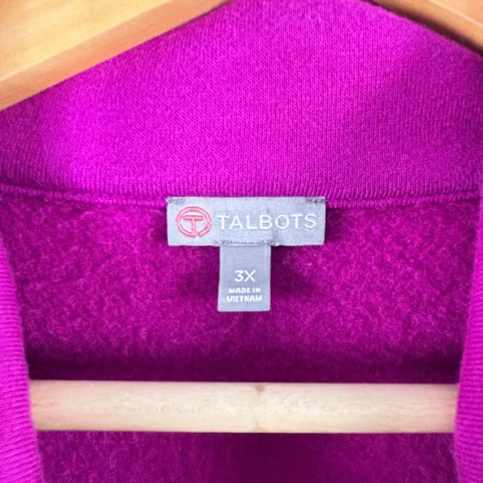 Chaqueta para mujer Talbots 3X talla grande magenta polar asimétrica cremallera completa cuello Foto 3 de 4