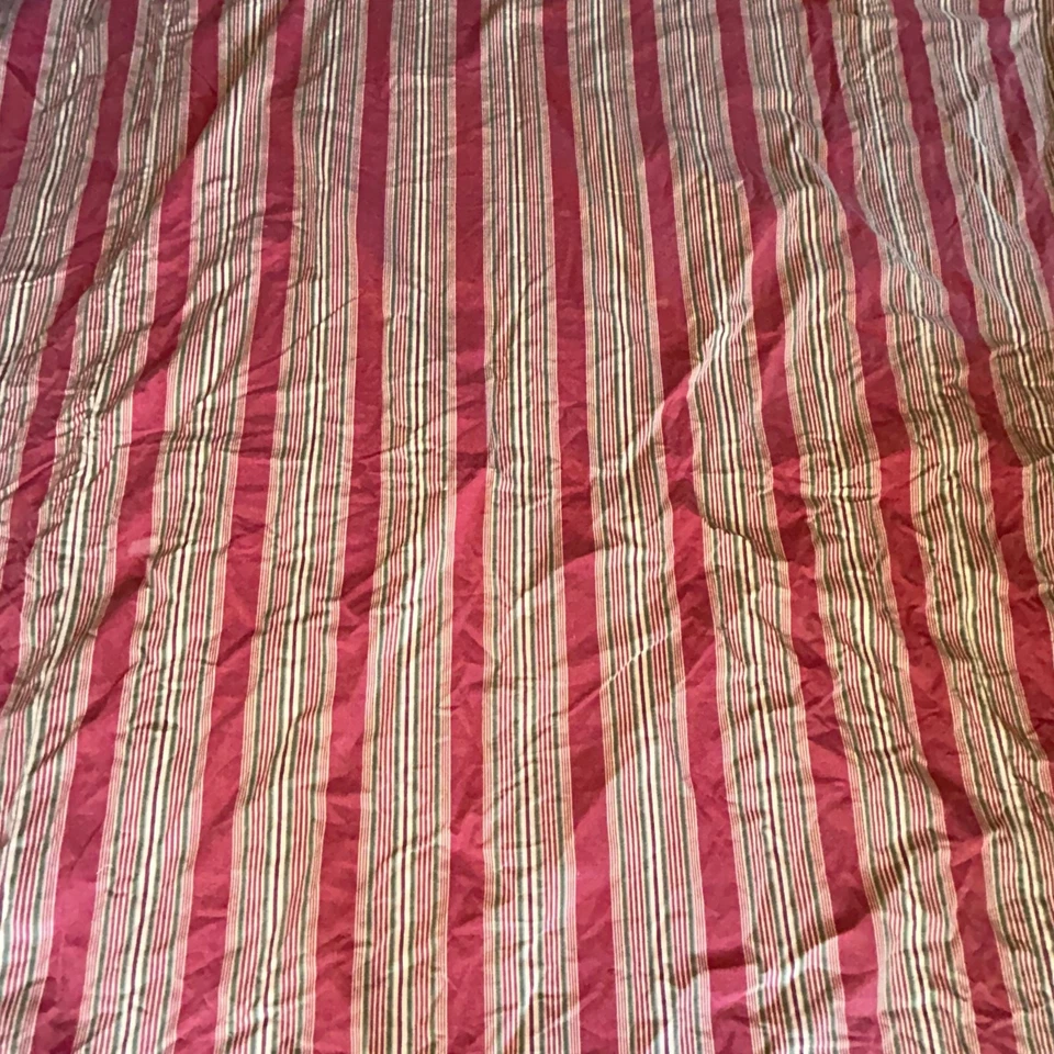 Waverly потертый шик пододеяльник полный королева красный цветочные полоски бахрома хлопок  - Изображение 4 из 4