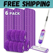 6 Pack Reusable Mop Pads for Swiffer PowerMop, Power Mop Pads 15'' Microfiber Re