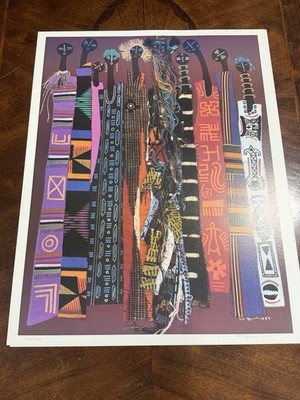 Frank Frazier 1989 African Figures Signed Color Impression -/1000 Framed 22x17 