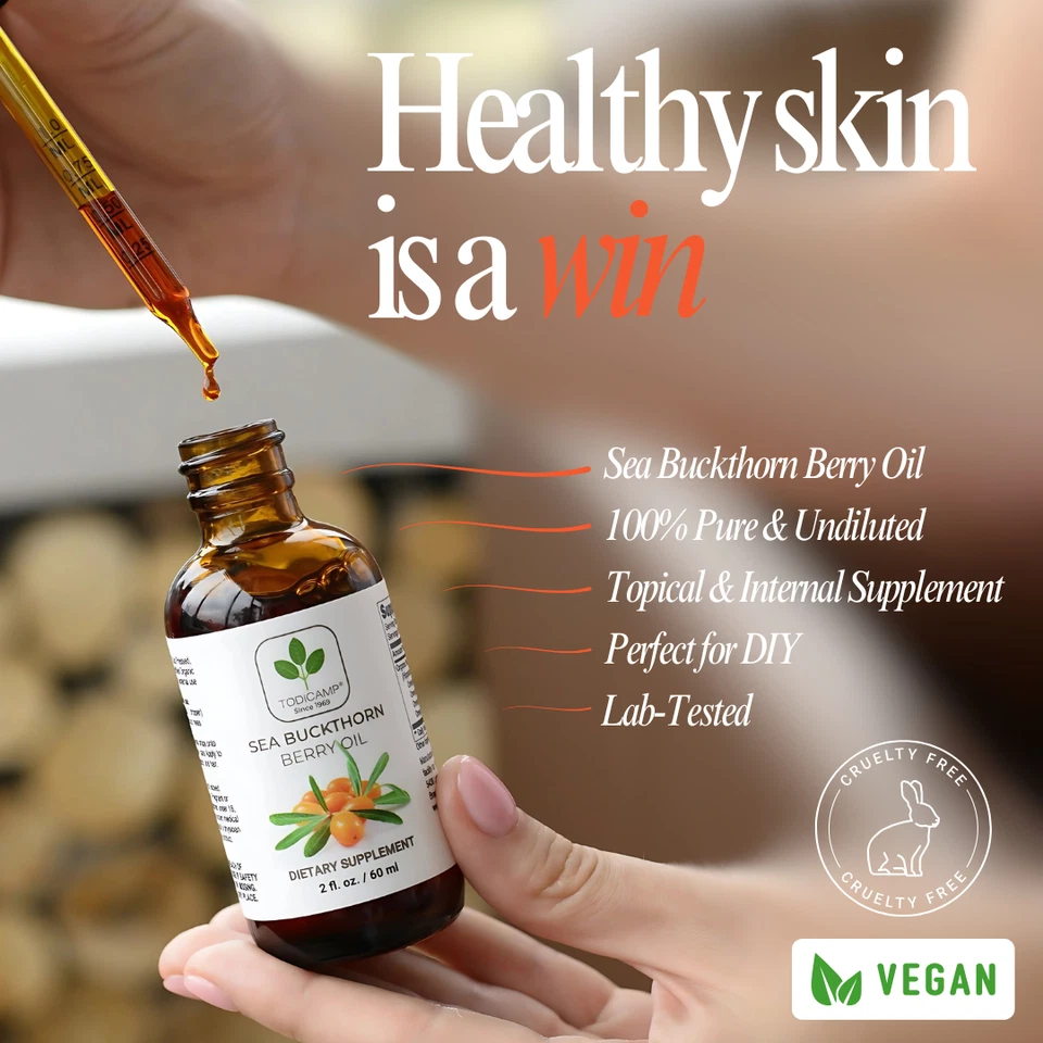 Sea Buckthorn Oil - 2 fl oz SeaBuckthorn Berry Oil Omega Supplement - Image 3 of 4