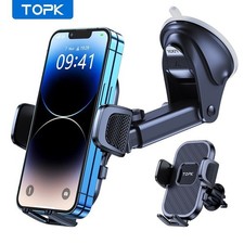 TOPK Car Phone Mount 3 in 1 Phone Holder for Car Dashboard/Windscreen/Air Vent