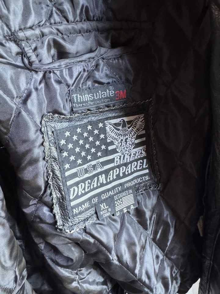 Chaqueta de cuero vintage Dream Apparel XL 90 forro motociclista flecos occidentales para mujer Foto 2 de 4