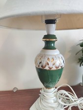 Ceramic Table Lamp Emerald Green Gold Retro Vintage Regency Style PAT Test 2025