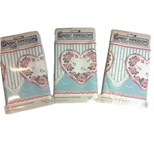 Vtg Daisy Kingdom Prepasted Wallpaper Border Pink Roses Hearts Cottagecore NOS