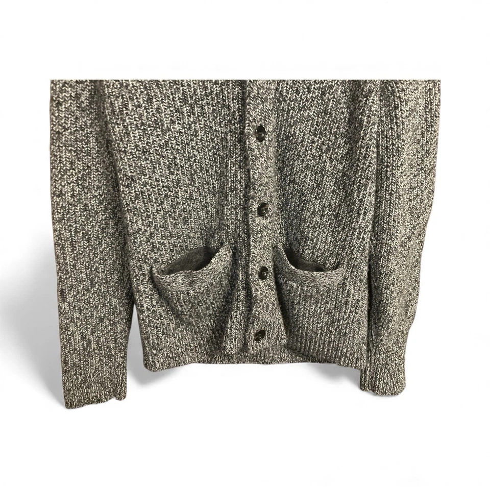 Cárdigan Abercrombie Fitch Talla L Mantón Cuello Abuelo Cable Tejido Lana Grueso Foto 3 de 4