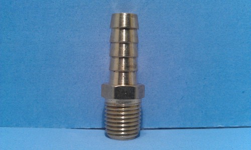 Brass 3/8 ID Hose Barb 1/4 NPT Fitting Coupler Air Fluid Fuel Gas Liquid Water - Picture 2 of 3