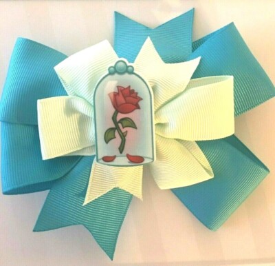 Beautiful Turquois ''The Rose'' girls Hair Bow 