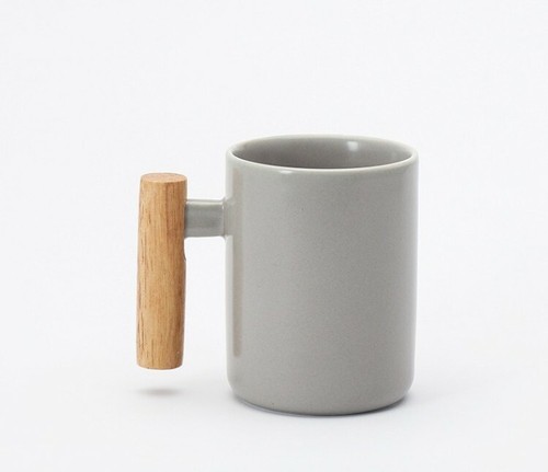 High quality ceramic coffee mug comes with bamboo lid, stainless steel spoon - Picture 5 of 5
