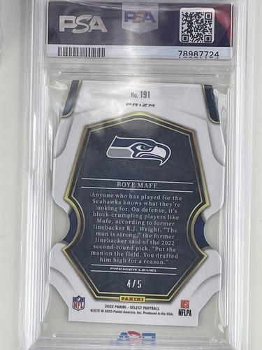 2022 Select BOYE MAFE Green Die Cut RC 4/5 PSA 9 - Picture 4 of 4