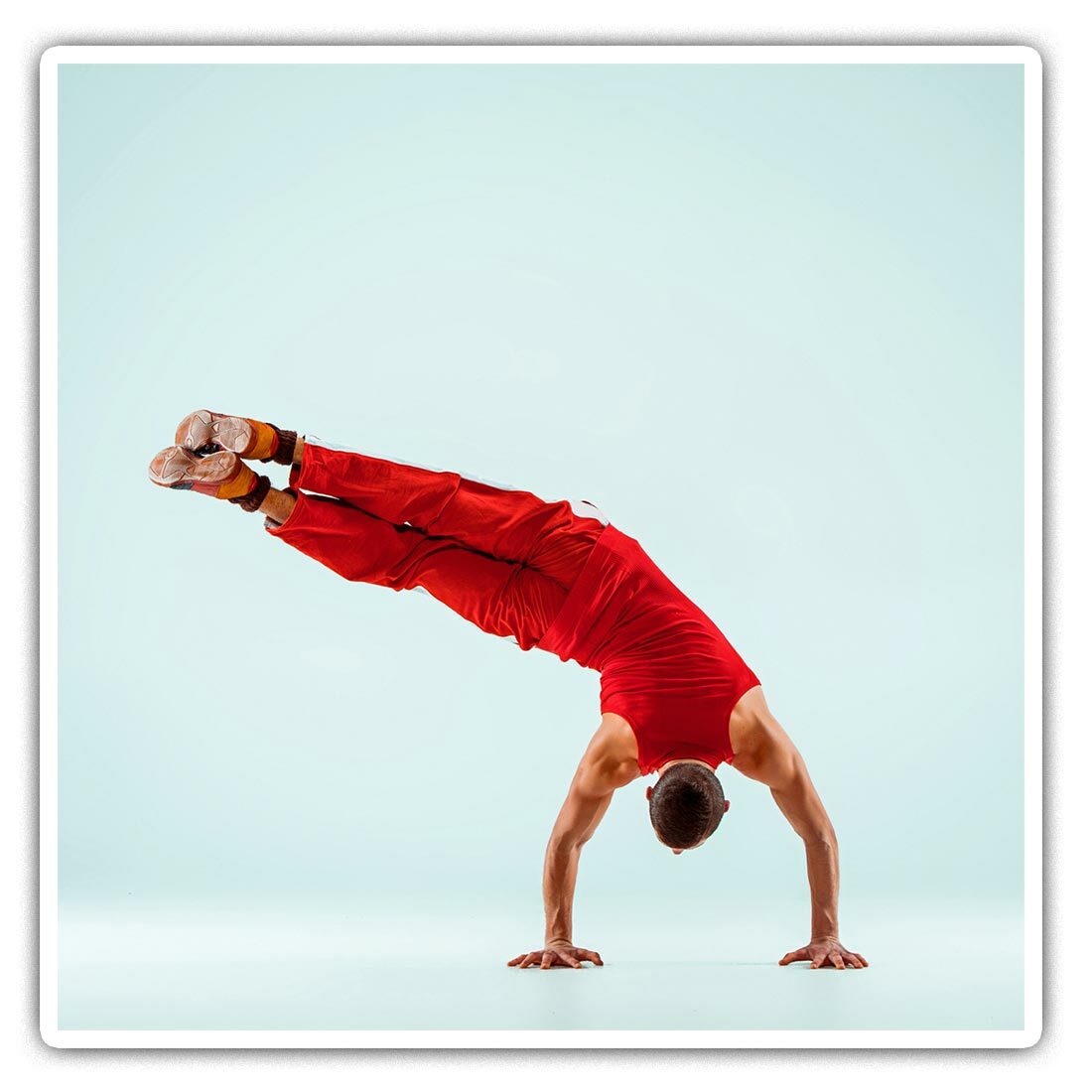 2 x Square Stickers 7.5 cm - Gymnastic Acrobat Man Fitness #45271