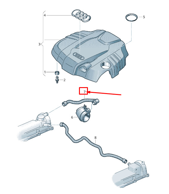 Tuyau de ventilation moteur Audi A6 Avant C7 059103221Ar