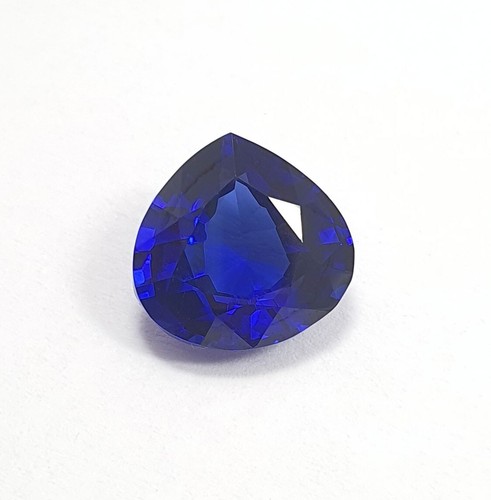 10.78 Ct Flawless Pear Cut AAA Burmese Royal Blue Sapphire Lab Grown Loose Gems - Picture 6 of 9