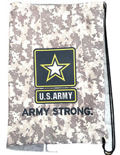 New Camo U.S. Army Strong Drawstring Catch All 14" x 20" Bag
