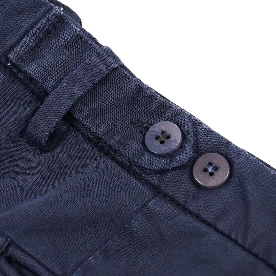 Pantalones chinos Luigi Borrelli ajustados azul marino lavados con prendas de sarga pesada 33 Foto 3 de 4