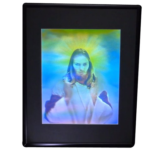 Jesus (Large) Stereogram 3D Collectible Hologram Picture - EMBOSSED - Framed - Picture 7 of 12