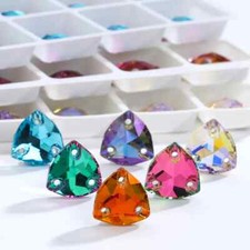 Flat Back Glass Rhinestones Trilliant Sew on Stones Glitter Sewing Bead Crystals