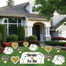 Bachelorette Bride to Be Yard Signs  Decorations 13 piece set