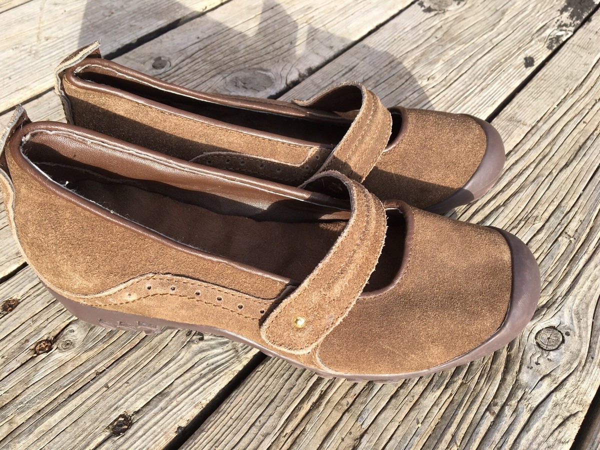 Brown Suede Leather Mary Janes Size Women's Unbranded
