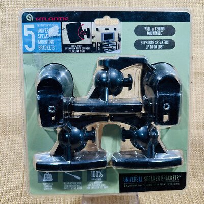 Atlantic 5 Universal Speaker Mounting Brackets Wall & Ceiling Up To 10 lbs.