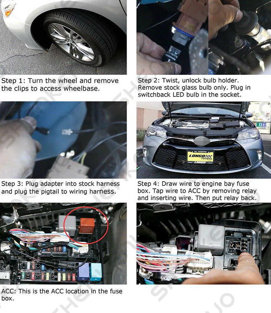 2PCS Turn Signal Light DRL Switchback LED Bulbs For 2015-2017 Toyota Camry