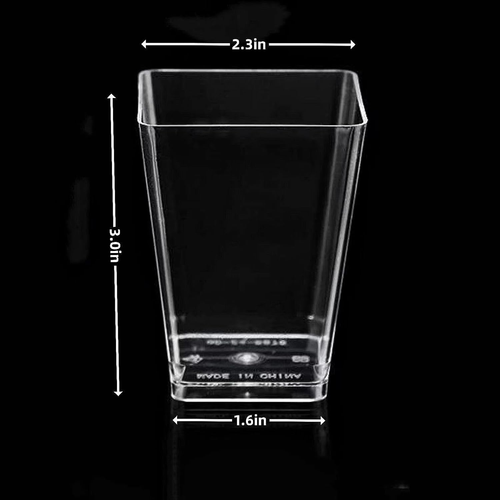 5-Ounce Transparent Square Dessert Cups (50 Dessert Cups+50 Spoons) - 第 2/7 張圖片
