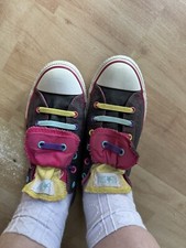 Converse All Star Slip-ons UK size 5.5 (Euro 38.5) Rainbow Elastic laces #63249F