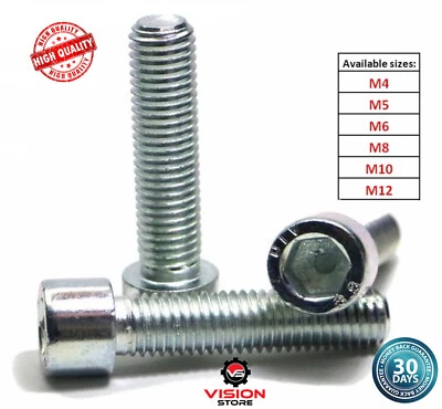 M-POL M4 M5 M6 M8 M10 M12 ALLEN BOLT SOCKET CAP SCREWS ALLEN HEAD GRADE 8.8 BZP
