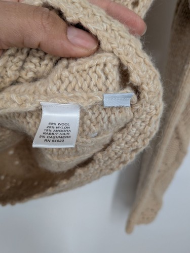 Vintage Banana Republic Sweater Women Size Open Chunky Knit Wool Blend Fisherman - Picture 3 of 10