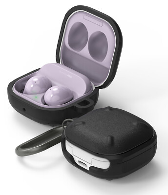 Samsung Galaxy Buds FE / 2 Pro / 2 / Pro / Live Case Ringke [Onyx] w/ Carabiner