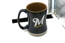 NEW MILWAUKEE BREWERS MLB BLACK CERAMIC 14 0Z COFFEE MUG BY BOELTER BRAND  GA